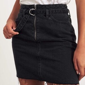 Hollister Black Ultra High Rise Denim Skirt with Belt